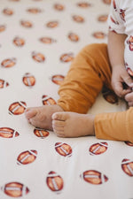 Little Joy Co. Football Print Bamboo Crib Sheet For Baby Nursery Decor Cozy - Everetts Place Boutique - 