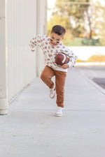 Little Joy Co. Football Print Cotton Crewneck Sweatshirt Unisex Classic - Everetts Place Boutique - 