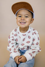 Little Joy Co. Football Print Cotton Crewneck Sweatshirt Unisex Classic - Everetts Place Boutique - 