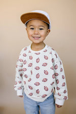 Little Joy Co. Football Print Cotton Crewneck Sweatshirt Unisex Classic - Everetts Place Boutique - 