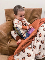 Little Joy Co. Football Print Quilted Bamboo Blanket 1 Tog Toddler - Everetts Place Boutique - 