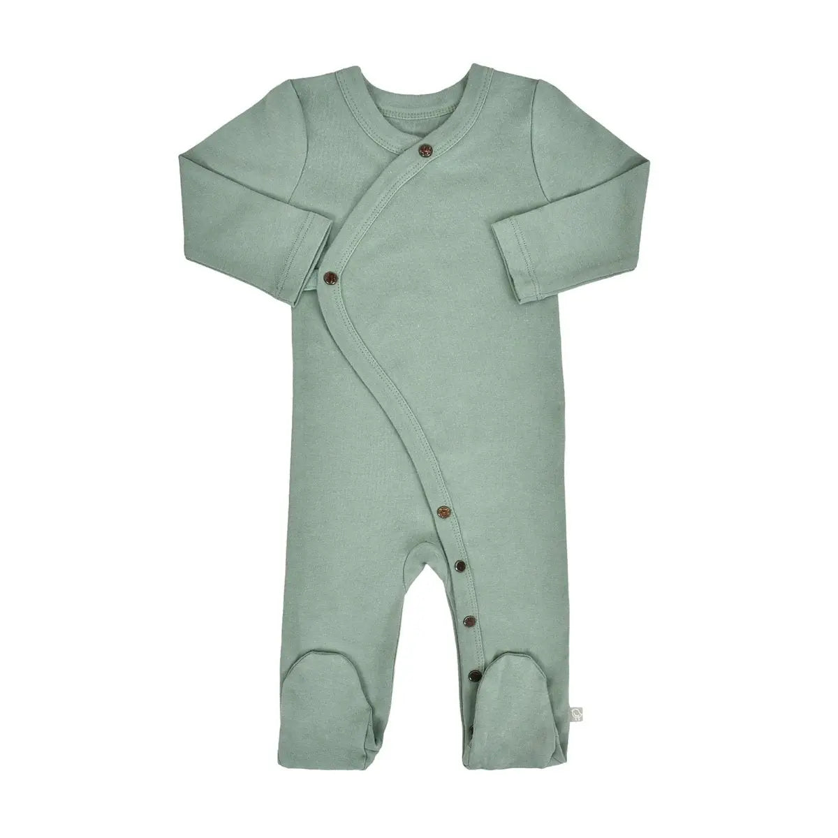 Finn + Emma footie | Basil Green - 