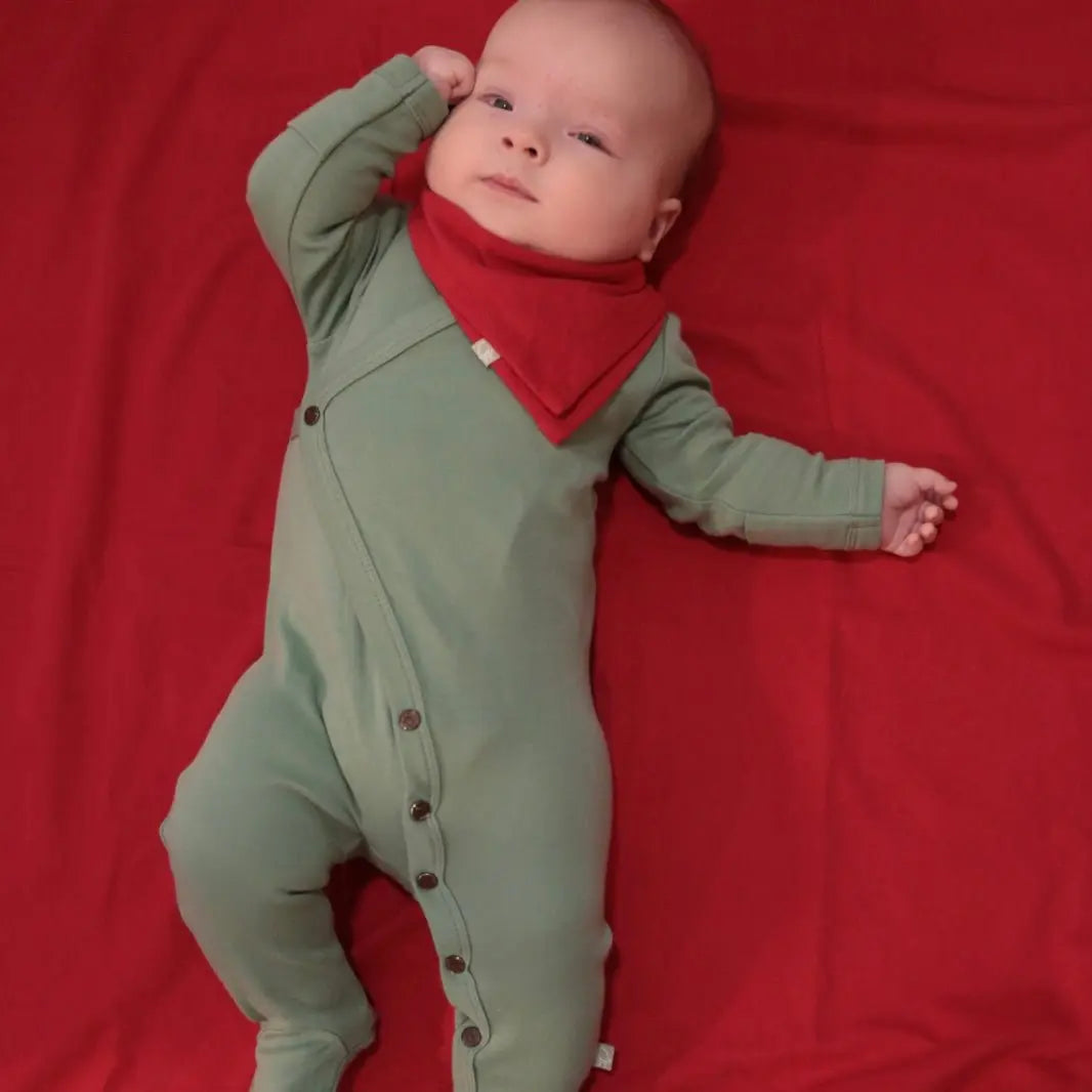 Finn + Emma footie | Basil Green - 