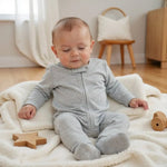 Finn + Emma footie | heather - 