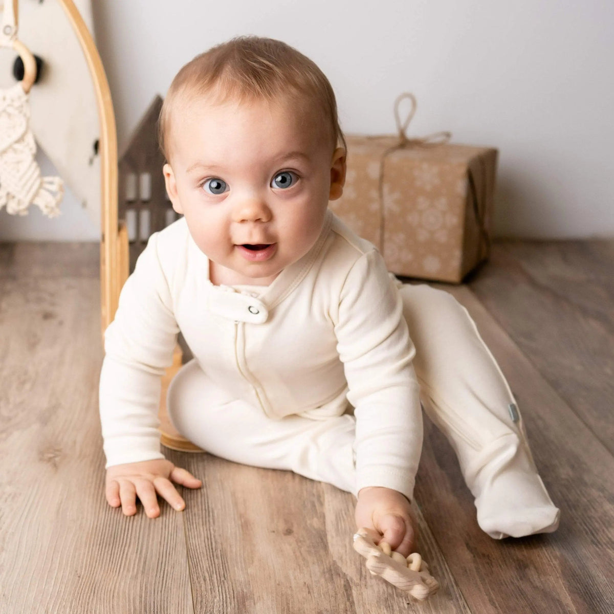 Finn + Emma footie | ivory - 