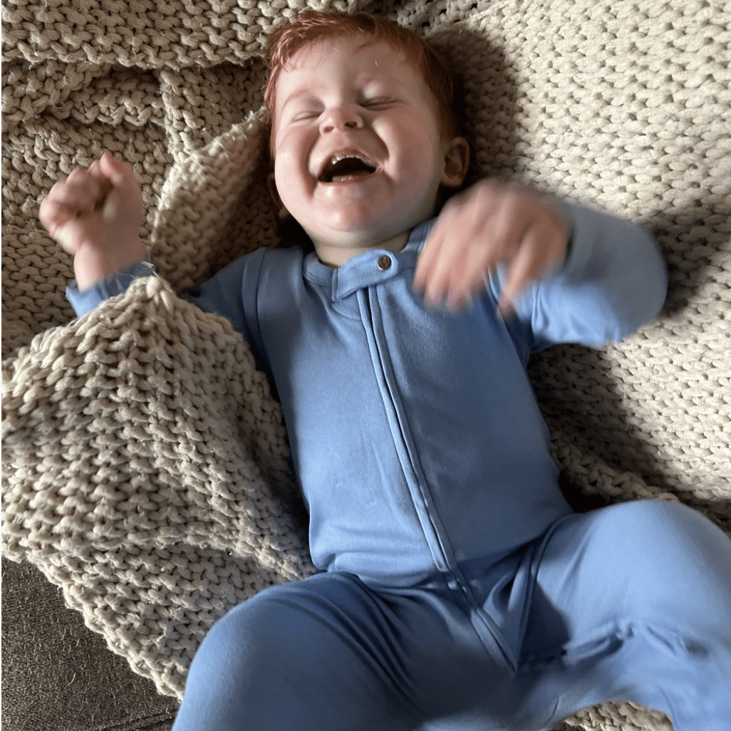 Finn + Emma footie | periwinkle blue - 