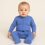 Finn + Emma footie | periwinkle blue - 