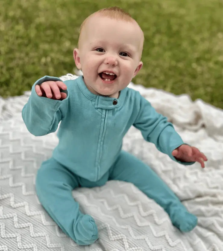 Finn + Emma footie | vintage aqua - 