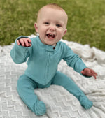 Finn + Emma footie | vintage aqua - 