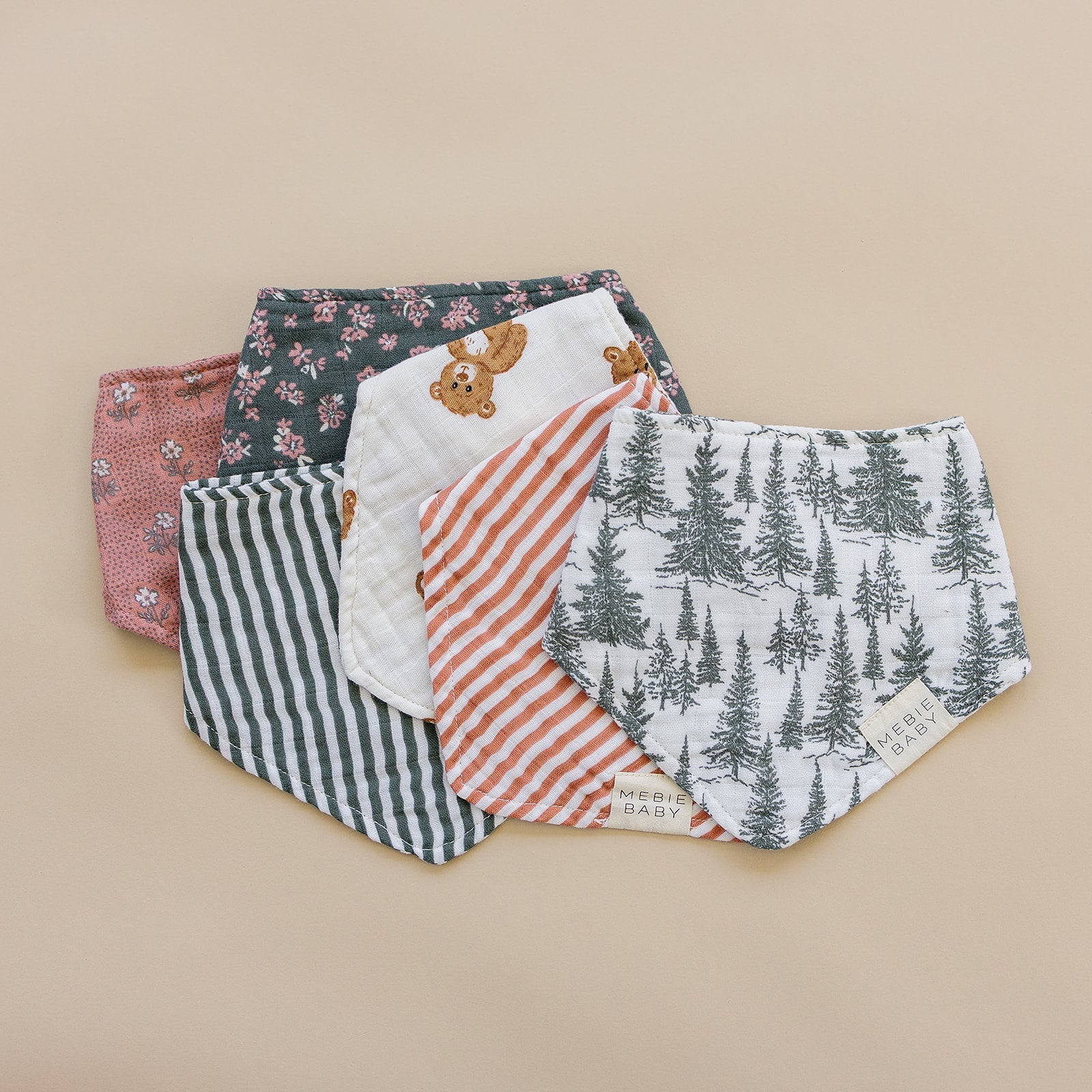 Mebie Baby Forest Classic Muslin Bib For Baby Oeko Tex Certified Absorbent - 