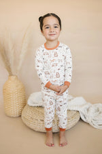 Little Joy Co. Forest Friends 2pc Bamboo Pajamas - Fall Woodland PJ Set for Toddlers and Kids - 