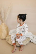 Little Joy Co. Forest Friends 2pc Bamboo Pajamas - Fall Woodland PJ Set for Toddlers and Kids - 