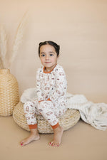 Little Joy Co. Forest Friends 2pc Bamboo Pajamas - Fall Woodland PJ Set for Toddlers and Kids