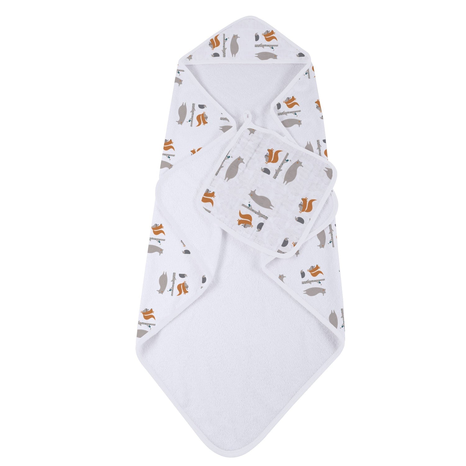 Forest Friends Cotton Hooded Towel and Washcloth Set - Baby & Toddler Clothing, Bib, Sock | Everetts Place