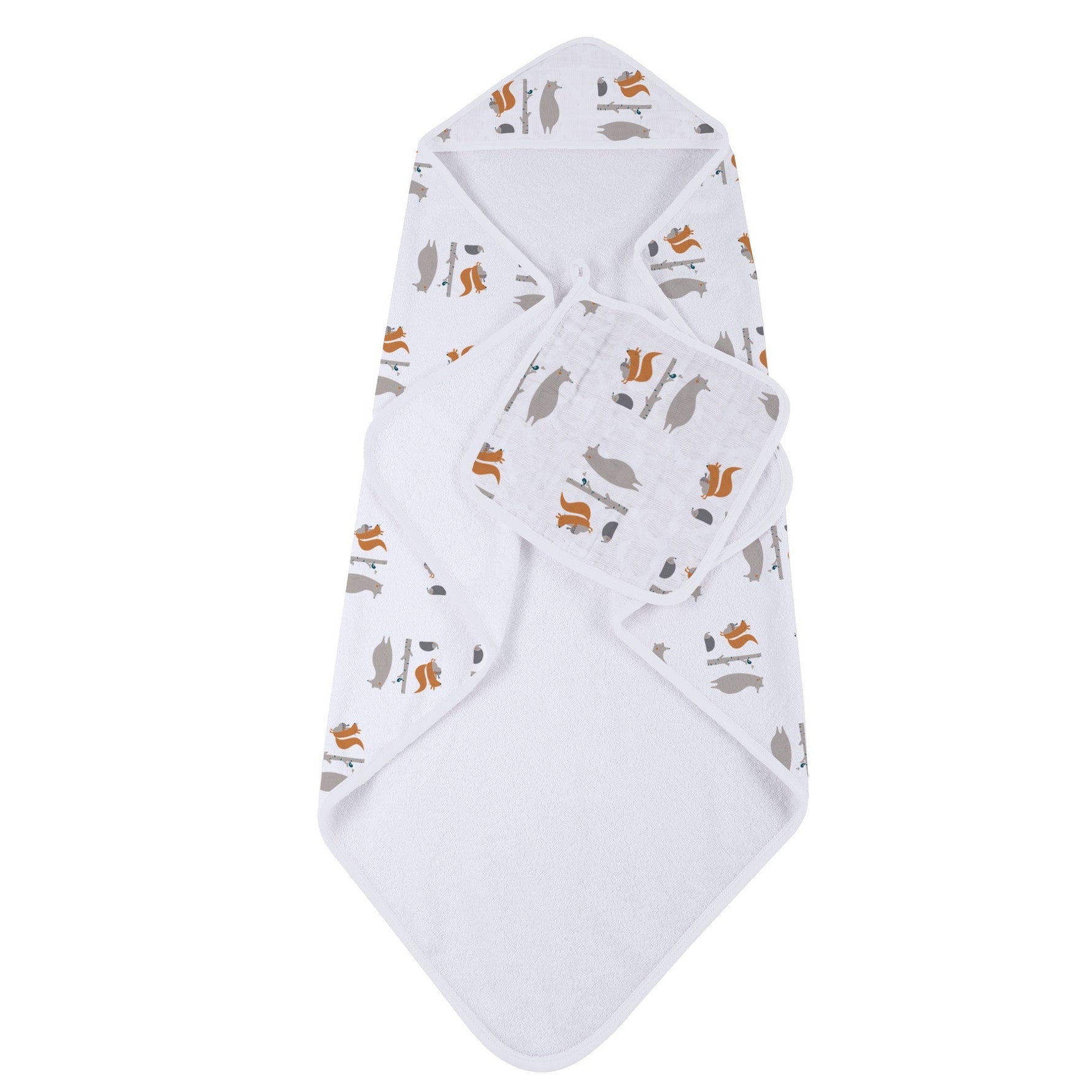 Forest Friends Cotton Hooded Towel and Washcloth Set - Baby & Toddler Clothing, Bib, Sock | Everetts Place