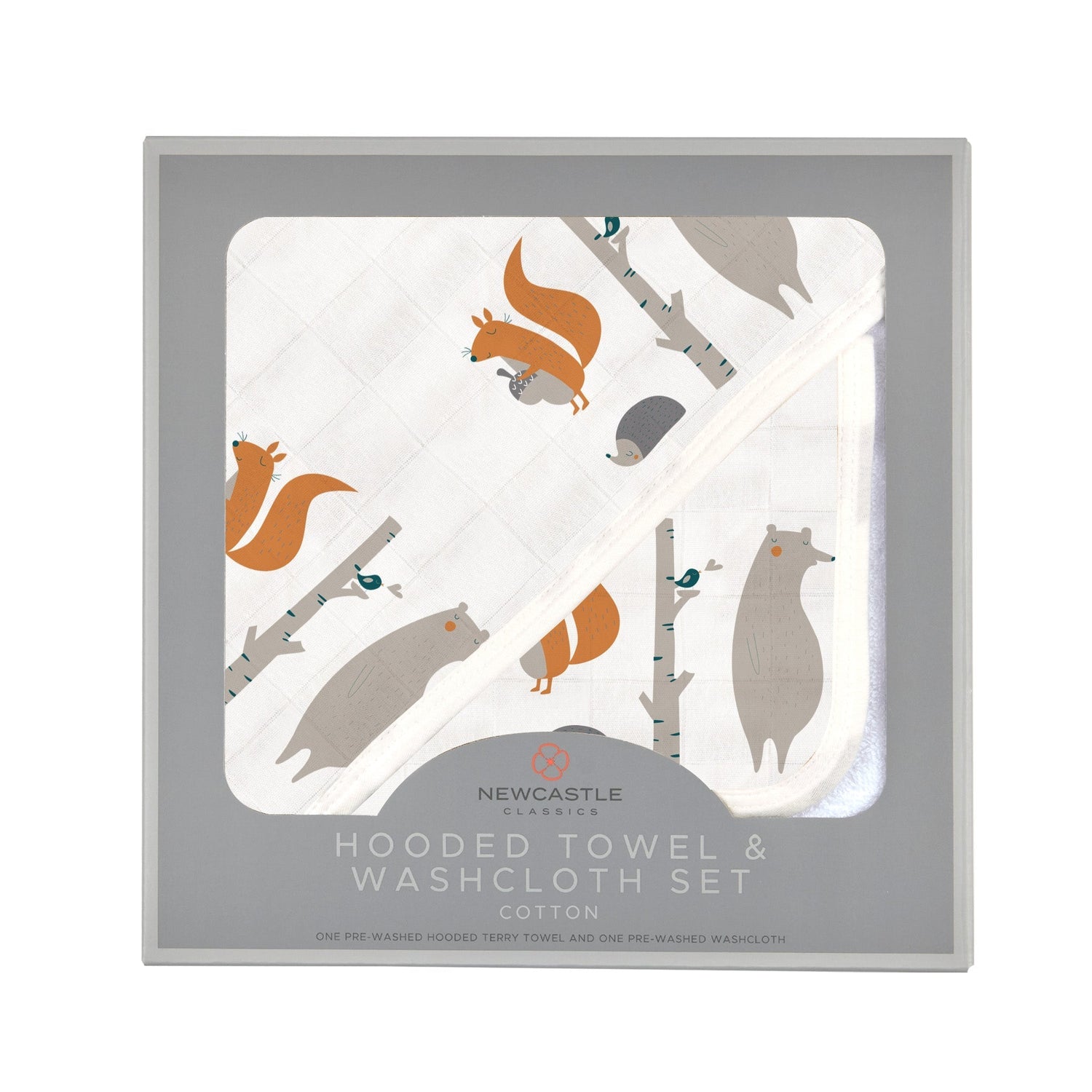 Newcastle Classics Forest Friends Baby Cotton Hooded Towel And Washcloth SetEveretts Place