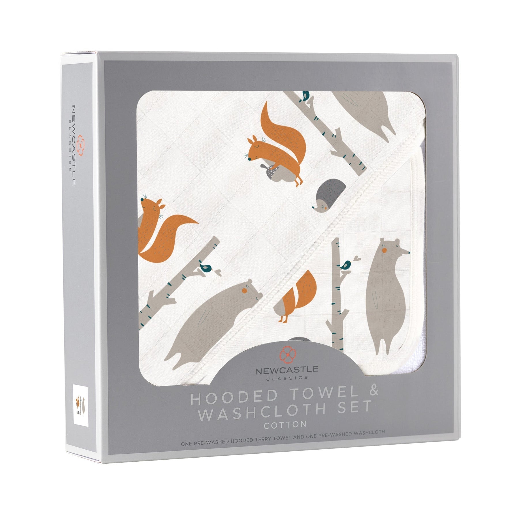Newcastle Classics Forest Friends Baby Cotton Hooded Towel And Washcloth SetEveretts Place