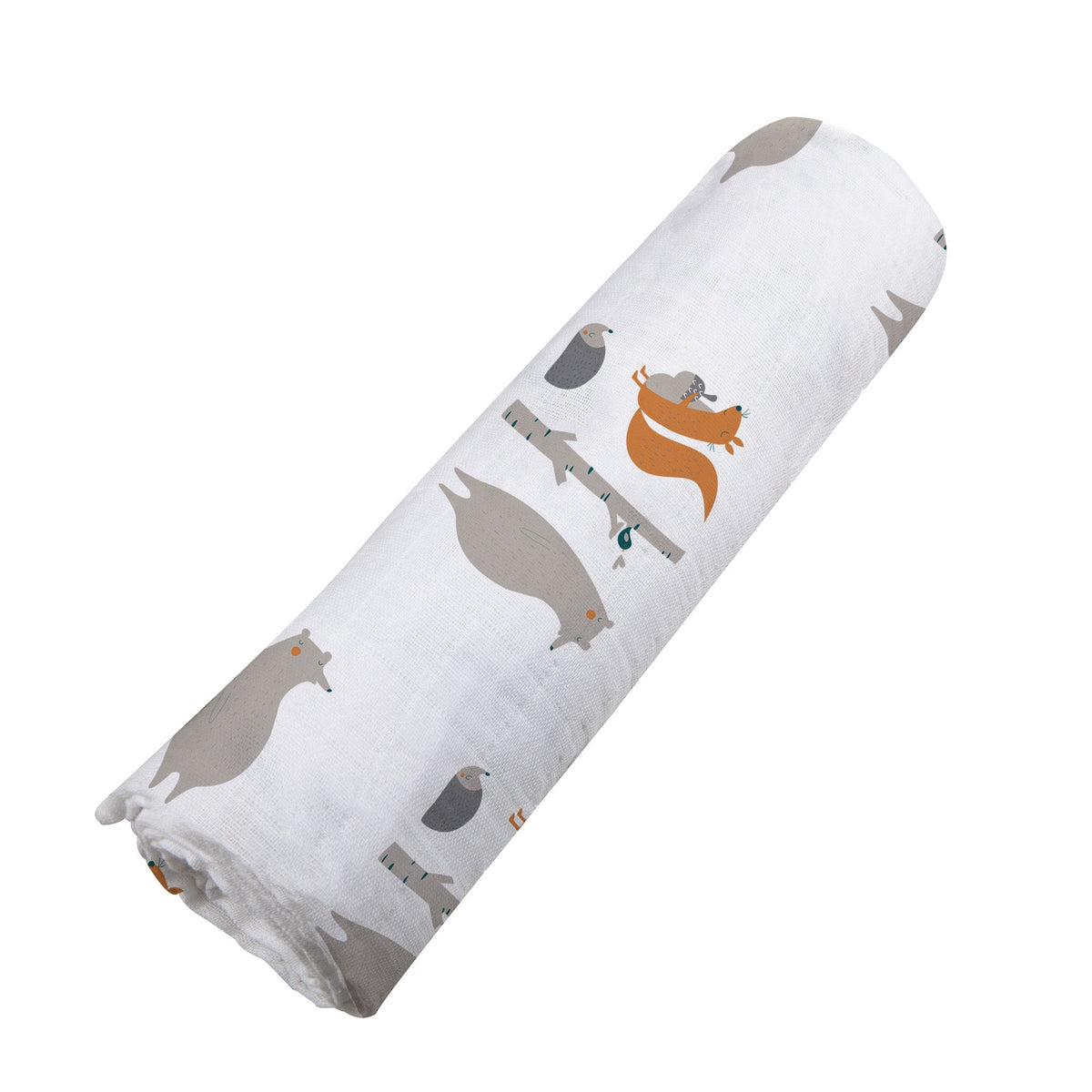 Newcastle Classics Forest Friends Cotton Muslin Baby Swaddle Blanket Soft Breathable PrewashedEveretts Place
