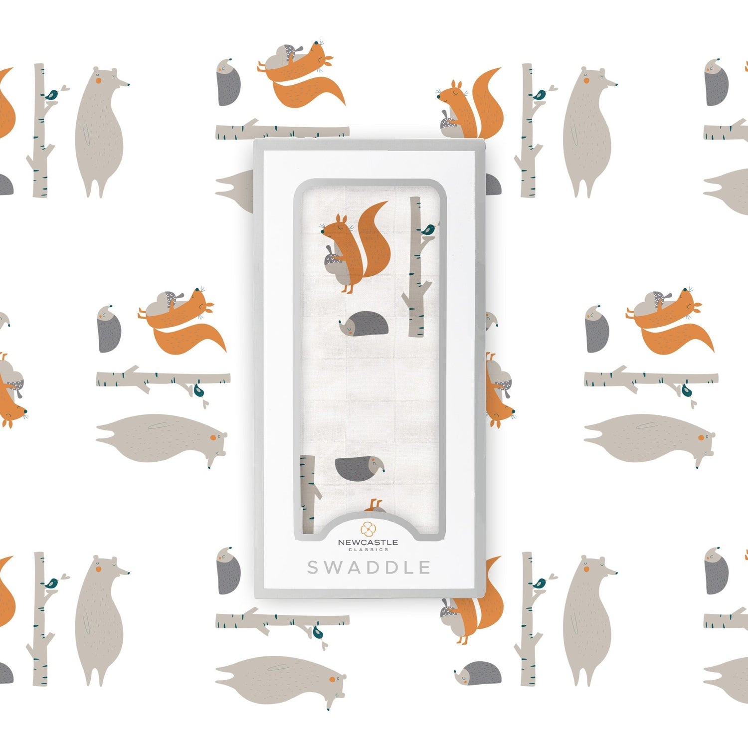 Newcastle Classics Forest Friends Cotton Muslin Baby Swaddle Blanket Soft Breathable PrewashedEveretts Place