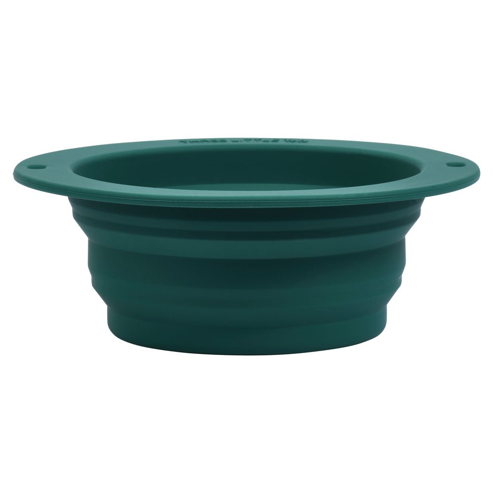 Three Little Tots Forest Green Collapsible Bowl for Travel or Home - 