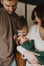 Three Little Tots Forest Green Knotted Newborn Baby Gown - 