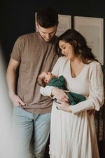 Three Little Tots Forest Green Knotted Newborn Baby Gown - 