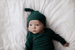 Three Little Tots Forest Green Knotted Newborn Baby Gown - 