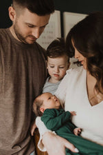 Three Little Tots Forest Green Knotted Newborn Baby Gown - 