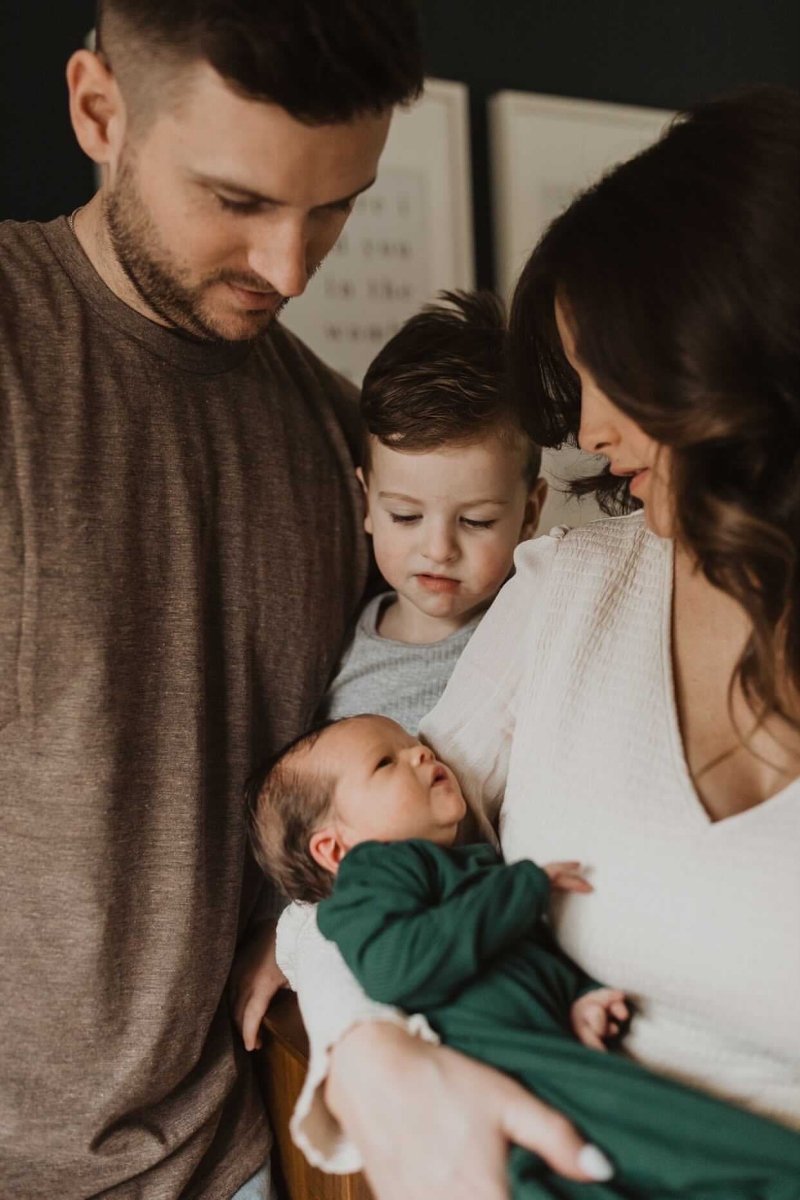 Three Little Tots Forest Green Knotted Newborn Baby Gown - 