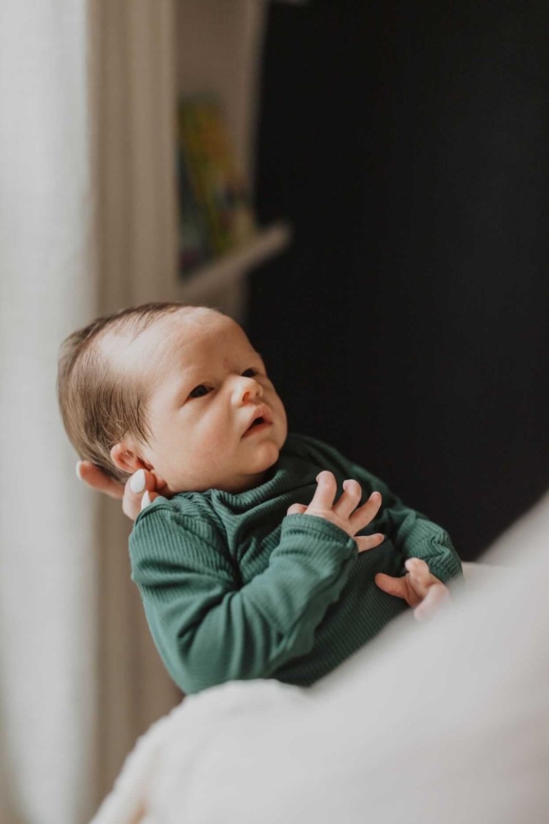 Three Little Tots Forest Green Knotted Newborn Baby Gown - 