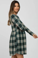 PinkBlush Forest Green Plaid Knit Maternity Dress - 