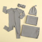 Luxie Charm Forest Green Zippered Baby Romper - Everetts Place Boutique - 