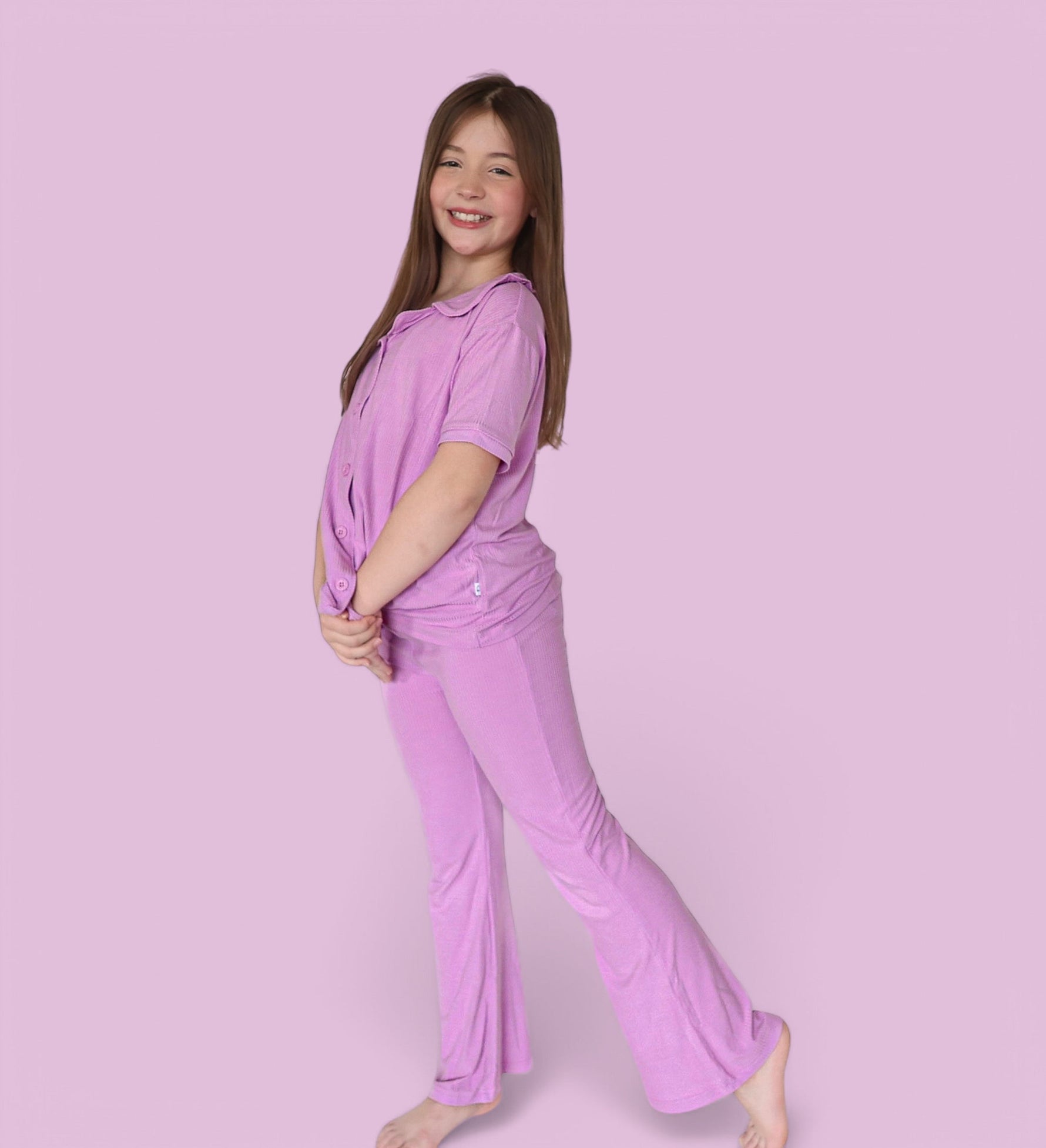 DREAM BIG LITTLE CO FOREVER LILAC RIB DREAM GIRL'S FLARE SETEveretts Place