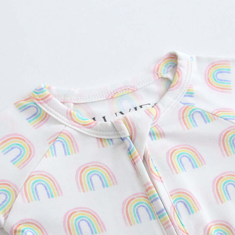 Luxie Charm Forever Rainbow Zippered Baby Romper - Everetts Place Boutique - 
