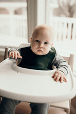 Three Little Tots Forrest Green Silicone Bib with Crumb Catcher - 