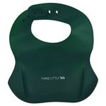 Three Little Tots Forrest Green Silicone Bib with Crumb Catcher - 