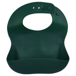 Three Little Tots Forrest Green Silicone Bib with Crumb Catcher - 