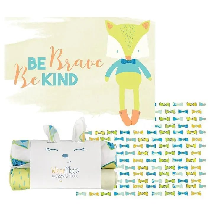 Fox And Bow Ties Receiving Blankets Set of Two for Newborn Comfort - Everetts Place