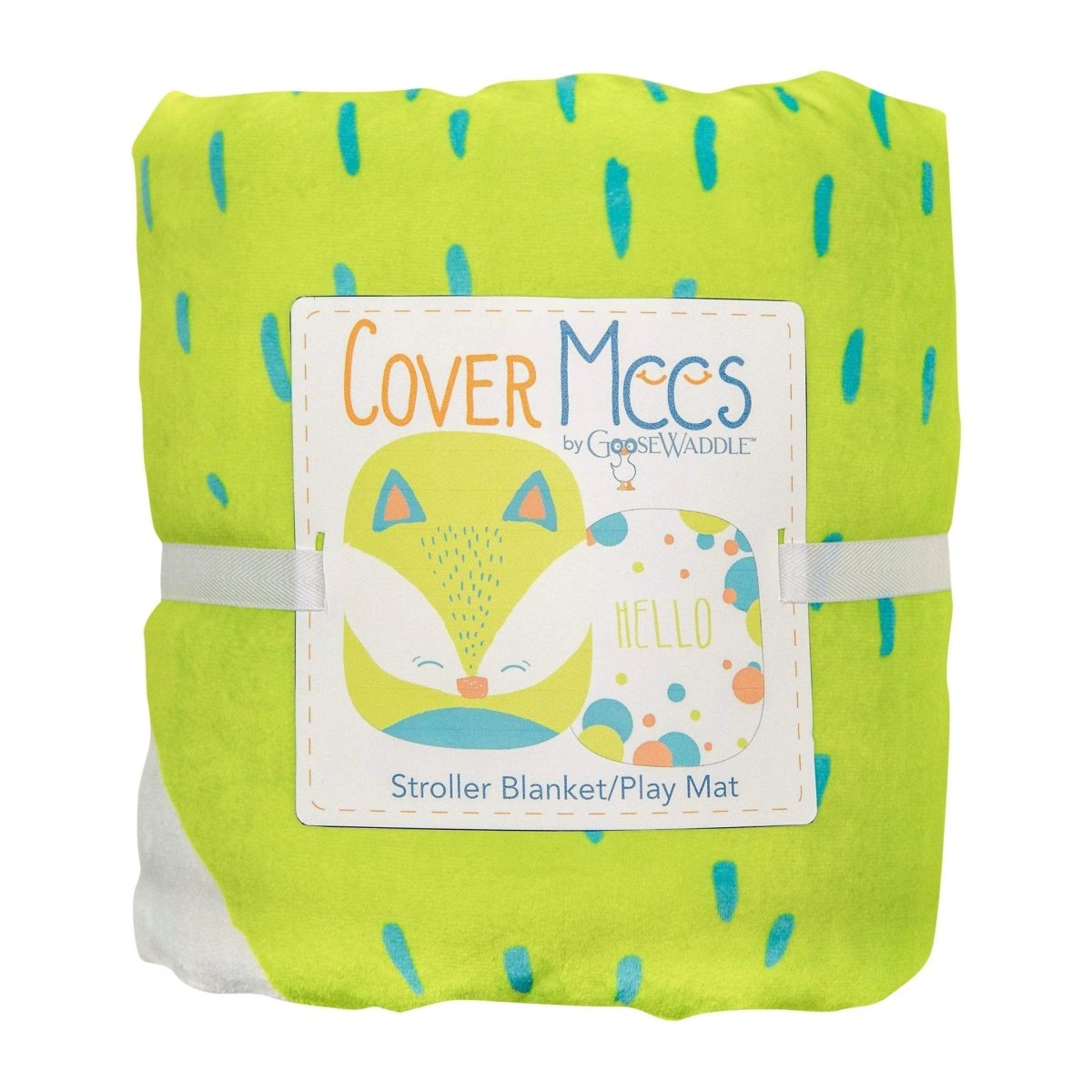 Goosewaddle® | Newborn Baby Blankets Toys Teethers Bibs & More Fox Stroller Blanket Soft Cozy Design with Colorful Bubbles