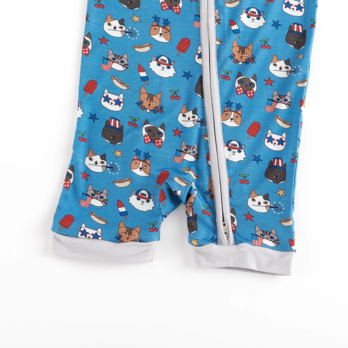 Dreamlet Freedom Cats Baby Romper Bamboo Viscose With Two Way Zipper - Everetts Place Boutique - 