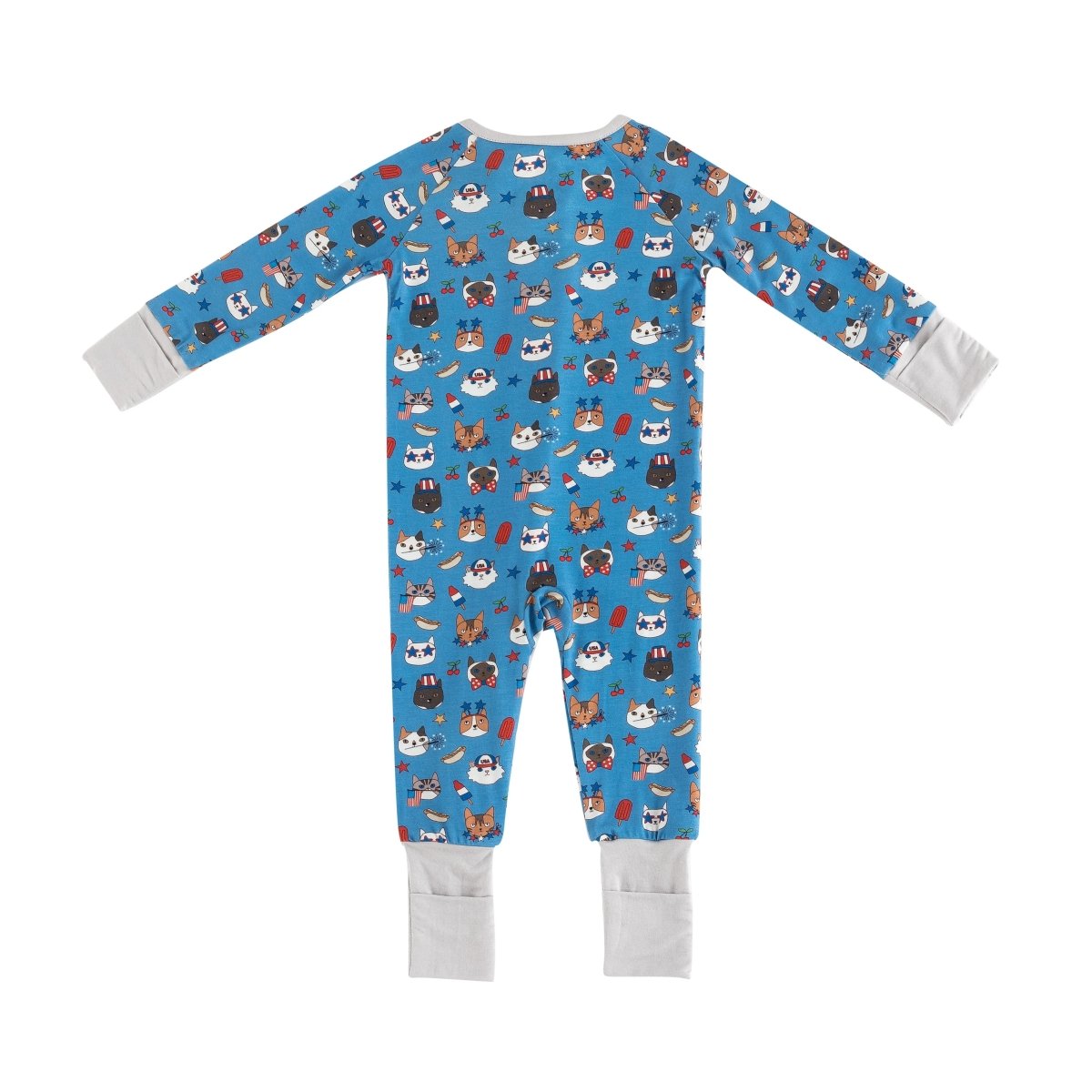 Dreamlet Freedom Cats Convertible Zip Footies For Babies 12 To 18M - Everetts Place Boutique - 