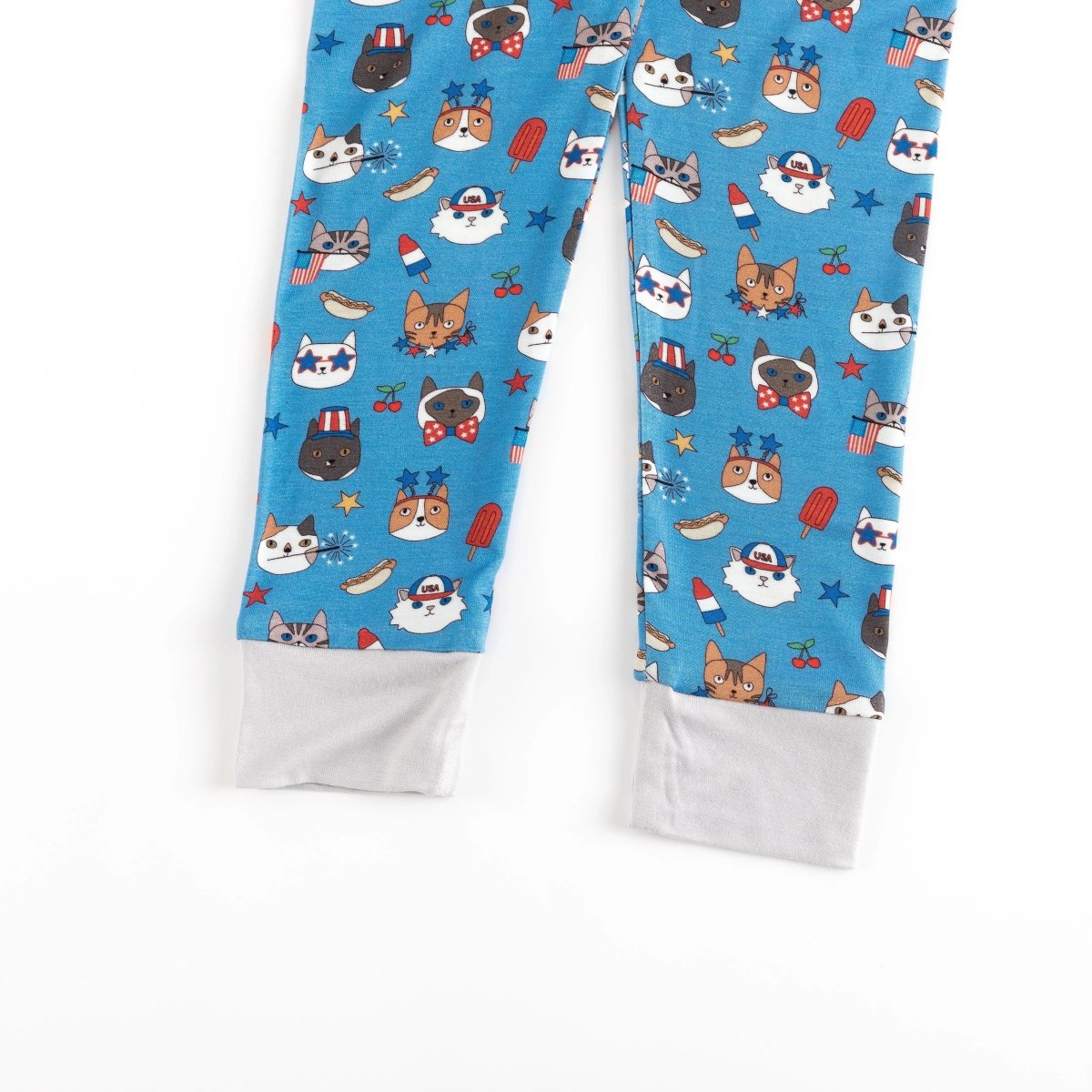Dreamlet Freedom Cats Patriotic Bamboo Two Piece Pajama Set for Kids - Everetts Place Boutique - 