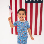 Dreamlet Freedom Cats Patriotic Bamboo Two Piece Pajama Set for Kids - Everetts Place Boutique - 