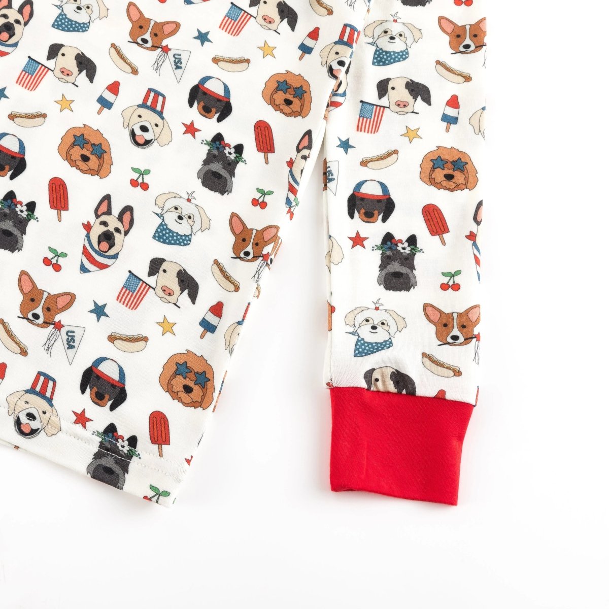 Dreamlet Freedom Dogs Patriotic Pajama Set With Stars And Stripes - Everetts Place Boutique - 