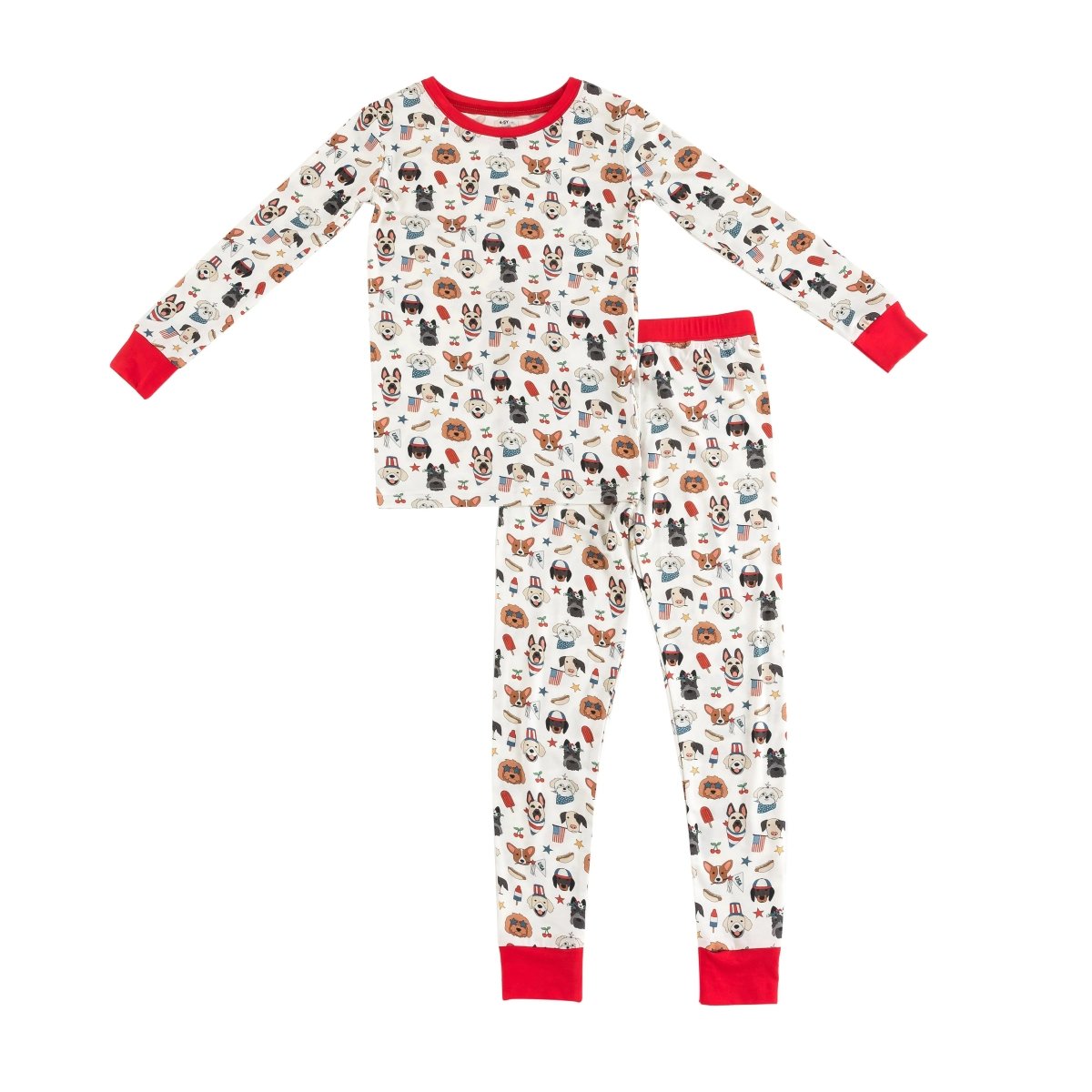 Dreamlet Freedom Dogs Patriotic Pajama Set With Stars And Stripes - Everetts Place Boutique - 