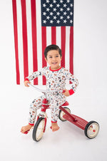 Dreamlet Freedom Dogs Patriotic Pajama Set With Stars And Stripes - Everetts Place Boutique - 