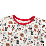 Dreamlet Freedom Dogs Short Pajama Set Patriotic Puppy Sleepwear - Everetts Place Boutique - 
