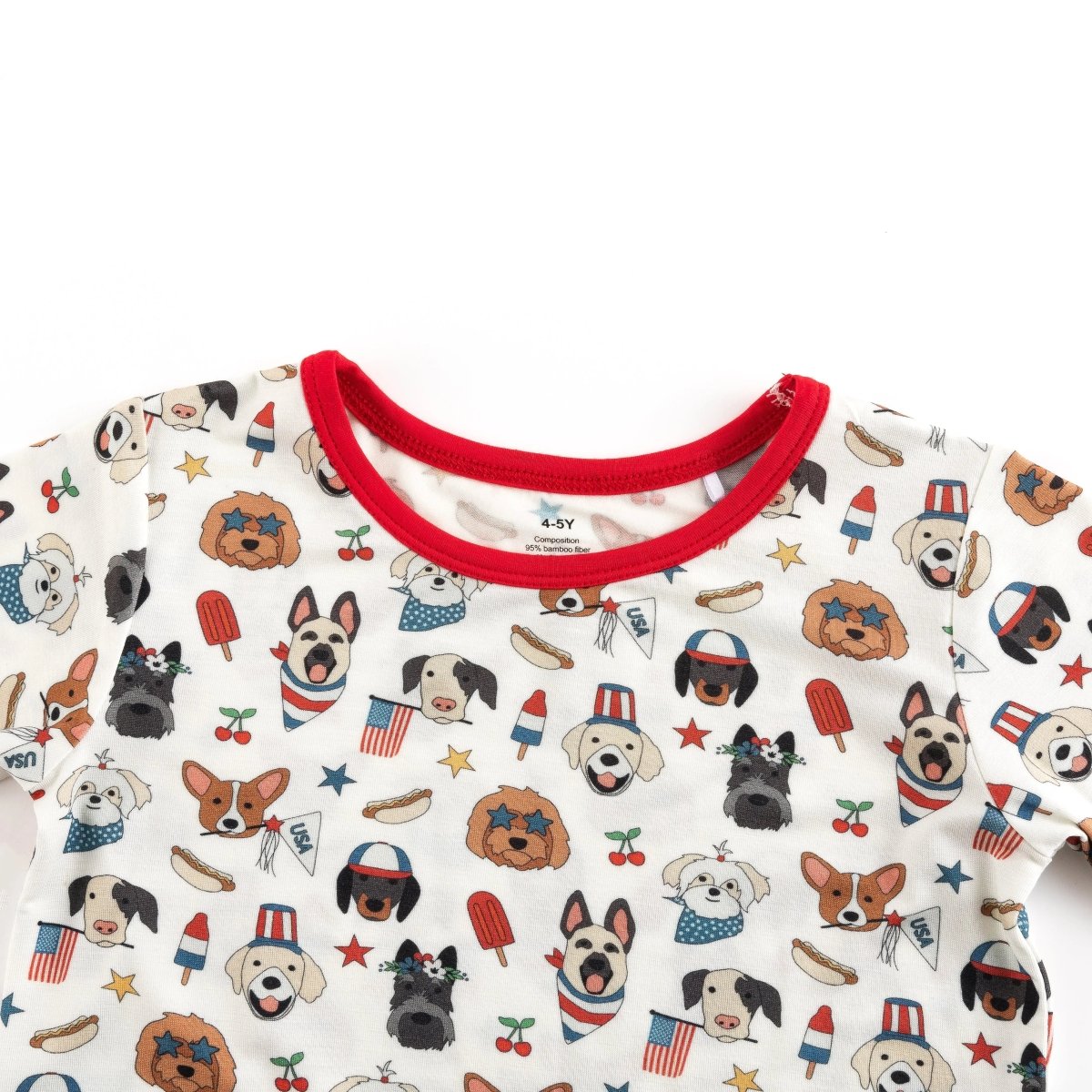 Dreamlet Freedom Dogs Short Pajama Set Patriotic Puppy Sleepwear - Everetts Place Boutique - 