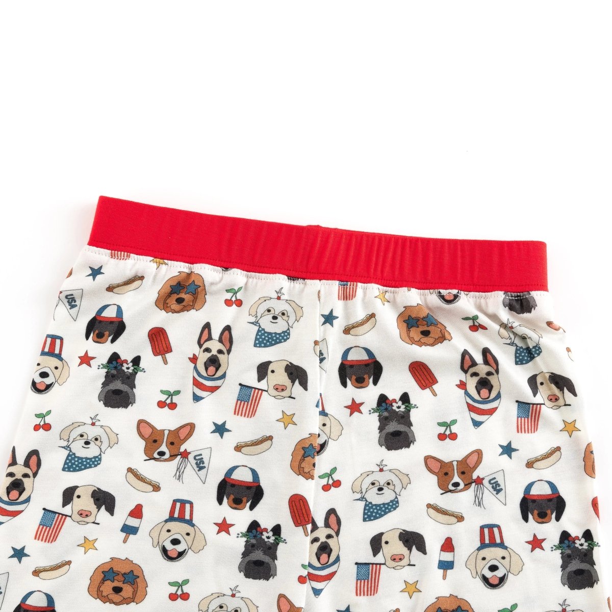 Dreamlet Freedom Dogs Short Pajama Set Patriotic Puppy Sleepwear - Everetts Place Boutique - 