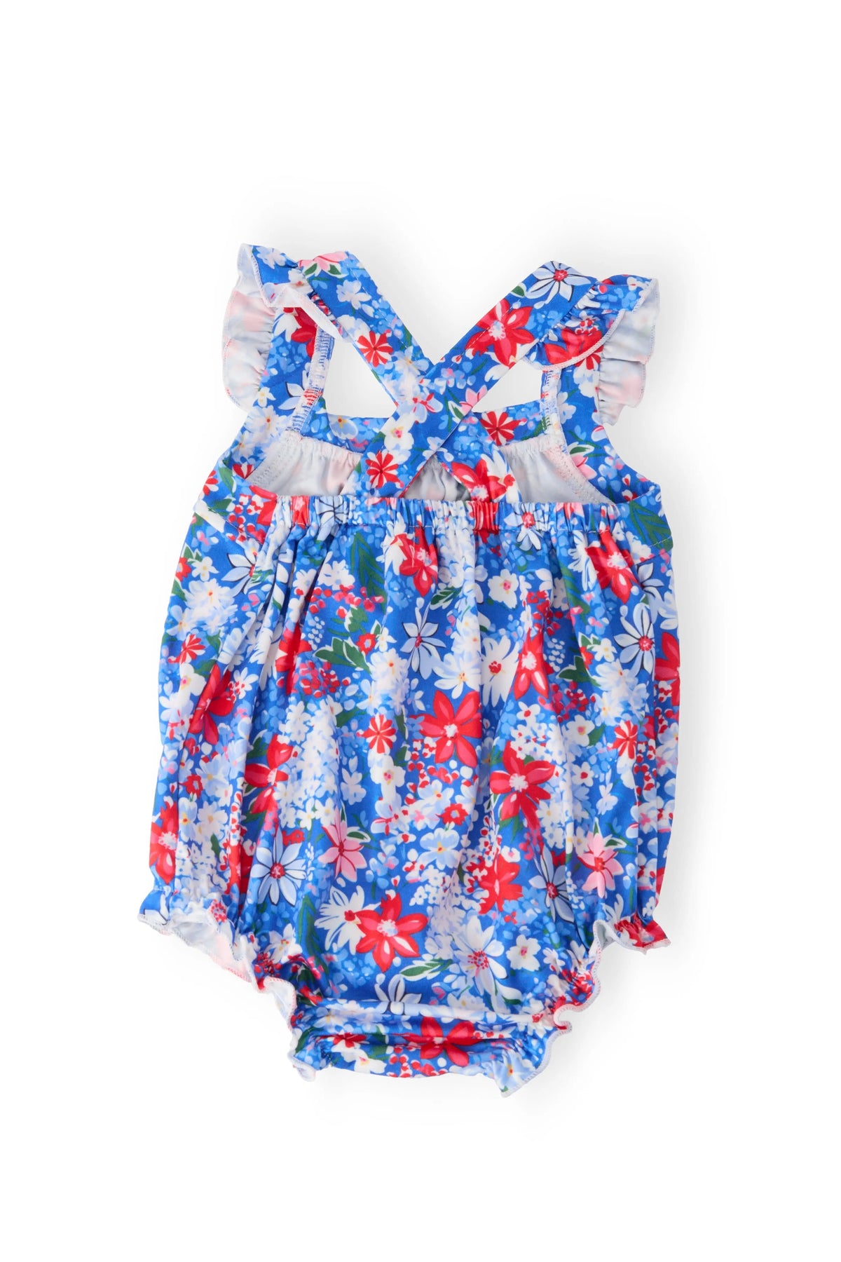Mila & Rose ® Freedom Flowers Ruffle Cross Back Romper - 